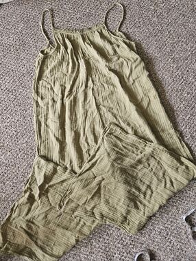 By Anthropologie Cotton Pull On Wide Leg Flowy Jumpsuit Medium